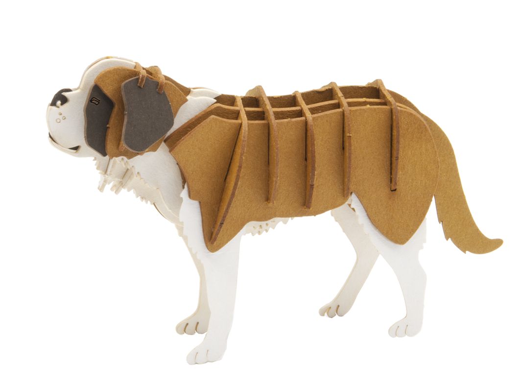 FR11716_1 3D Modell Bernhardiner Hund, Bausatz aus Spezialkarton, gelasert