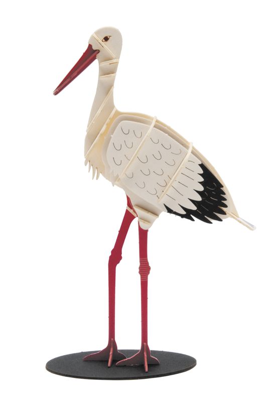 3D Modell Storch, Bausatz aus Spezialkarton, gelasert