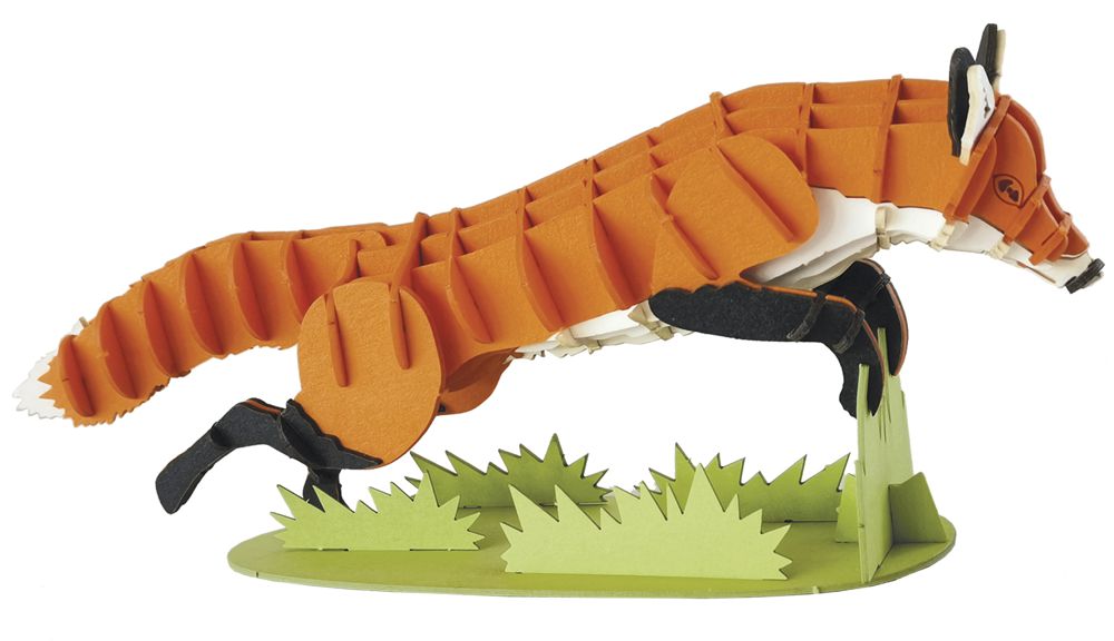 3D Modell Fuchs, Bausatz aus Spezialkarton, gelasert