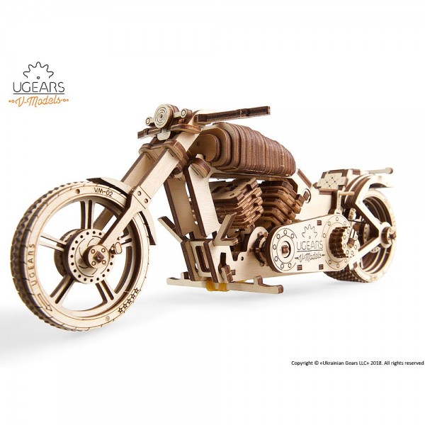 Ugears Motorrad VM-02, mechanischer Holzbausatz