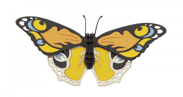 3D Modell Schmetterling bunt, Bausatz aus Spezialkarton, gelasert
