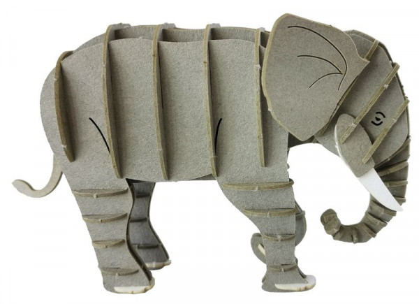 3D Modell Elefant, Bausatz aus Spezialkarton, gelasert