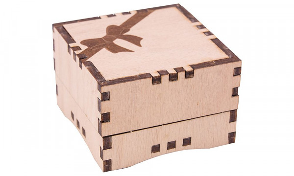 Holzbausatz Basteltruhe - Geschenkbox klein, Schleife