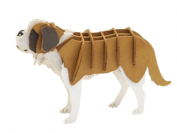 3D Modell Bernhardiner Hund, Bausatz aus Spezialkarton, gelasert