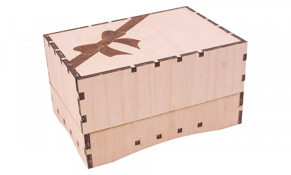 Holzbausatz Basteltruhe - Geschenkbox mit Schleife