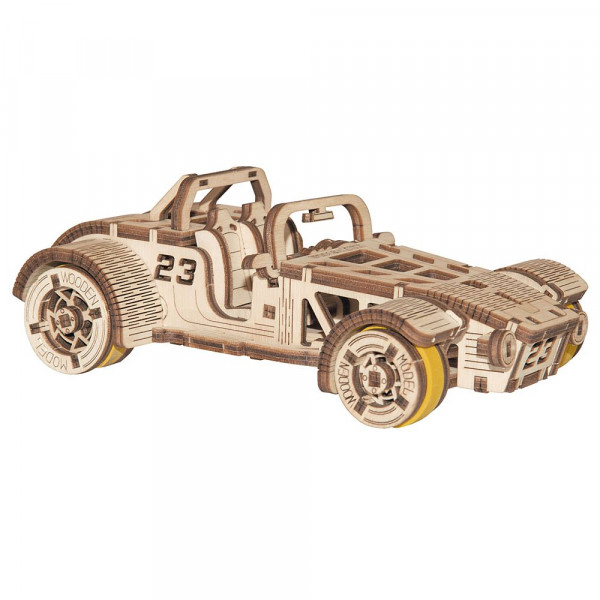 Wooden City 3D Holzbausatz Roadster, lasercut, mit mechanischer Funktion